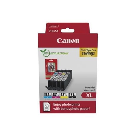 Multipack cartouches d'encre + pack papiers photo - CANON - CLI-581XL 
