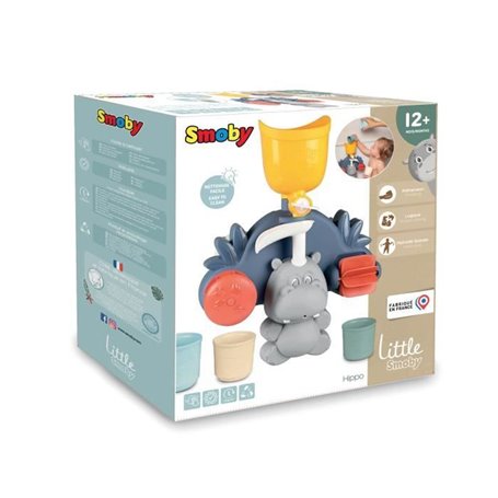 Jouet de bain Smoby Little Smoby Hippo - Toboggan et roues pour bébé d