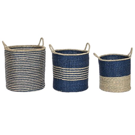 Set de basket Home ESPRIT Bleu Naturel Jute Herbier marin méditerranée
