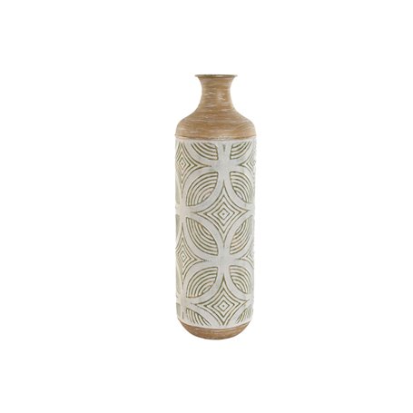Vase Home ESPRIT Vert Beige Naturel Métal Tropical 18 x 18 x 56 cm