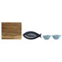 Ensemble à apértif Home ESPRIT Bleu Bleu ciel Porcelaine Acacia médite