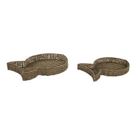 Jeux de plateaux Home ESPRIT Naturel Métal Poisson méditerranéen 49 x 