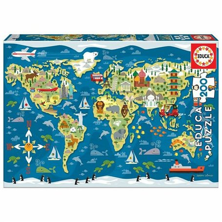 Puzzle Enfant Educa Mapamundi (200 pcs)