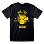 T shirt à manches courtes Pokémon Collegiate Picachu Noir Unisexe