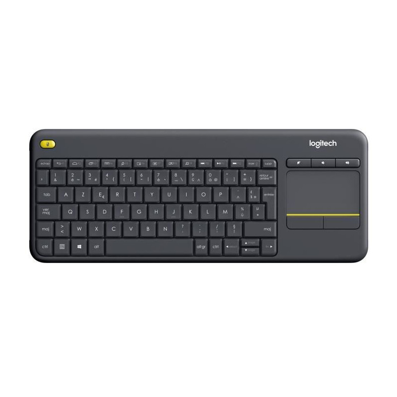 Clavier TV - Sans fil - Logitech - K400 Plus - Pavé tactile - Azerty - Noir