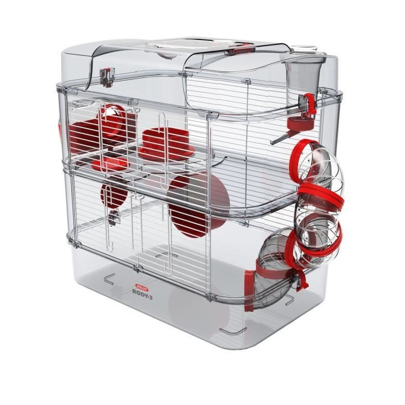 Cage Zolux Métal Plastique 41 x 40 x 27 cm 41 x 27 x 40,5 cm Rouge (1 Pièce)