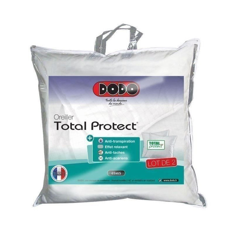 Oreiller Dodo Total Protect Blanc 65 x 65 cm (2 Unités)