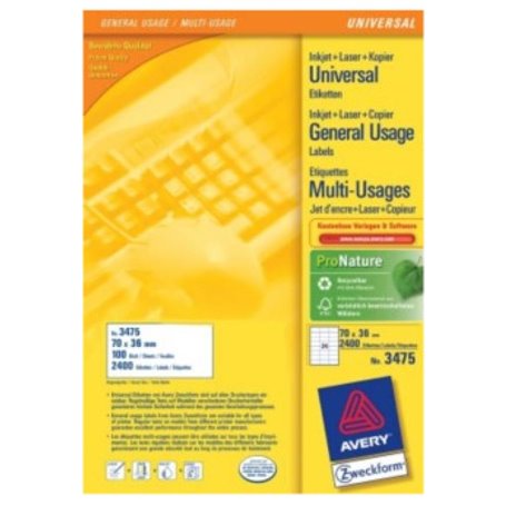 Étiquettes Avery Zweckform 70 x 36mm