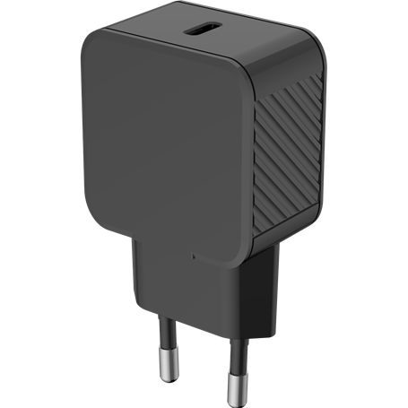 Chargeur maison 25W Power Delivery Noir - 100% Plastique recyclé Bigben