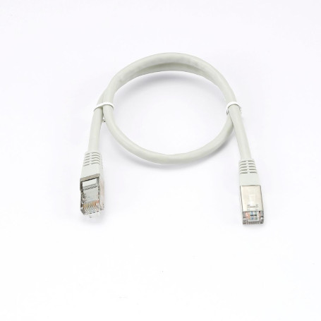 C ble RJ45 Male/Male droit CAT6A F/UTP - Longueur 0.50M - Gris - en sachet