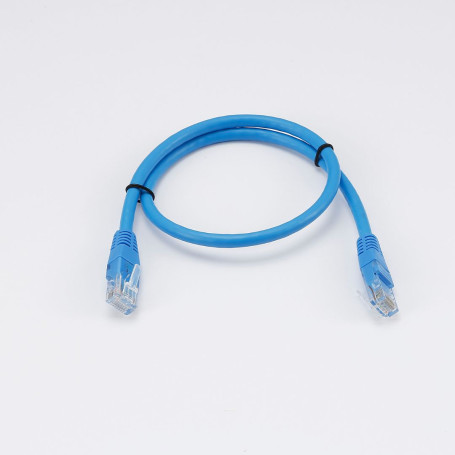 C ble RJ45 Male/Male droit CAT6A U/UTP - Longueur 0.50M - Bleu - en sachet