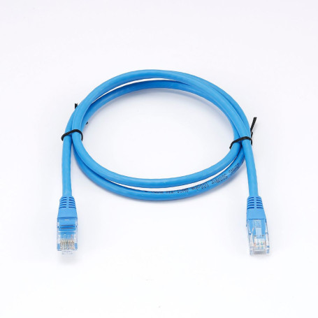 C ble RJ45 Male/Male droit CAT6A U/UTP - Longueur 1M - Bleu - en sachet