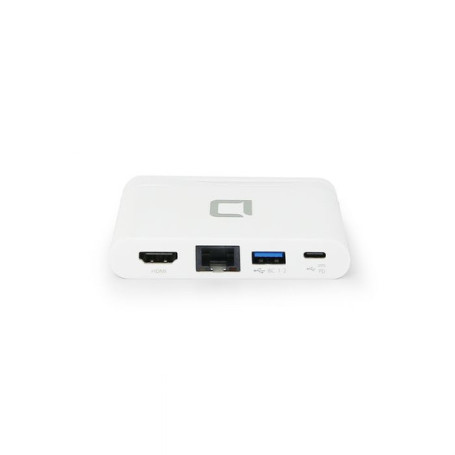 DICOTA Station d'accueil portable Blanc 4-en-1 USB-A/USB-C Plug and play HDMI RJ