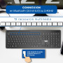 Clavier sans fil 2.4Gh/BT WE AZERTY 104keys, support tl intgr connexion BT3.0