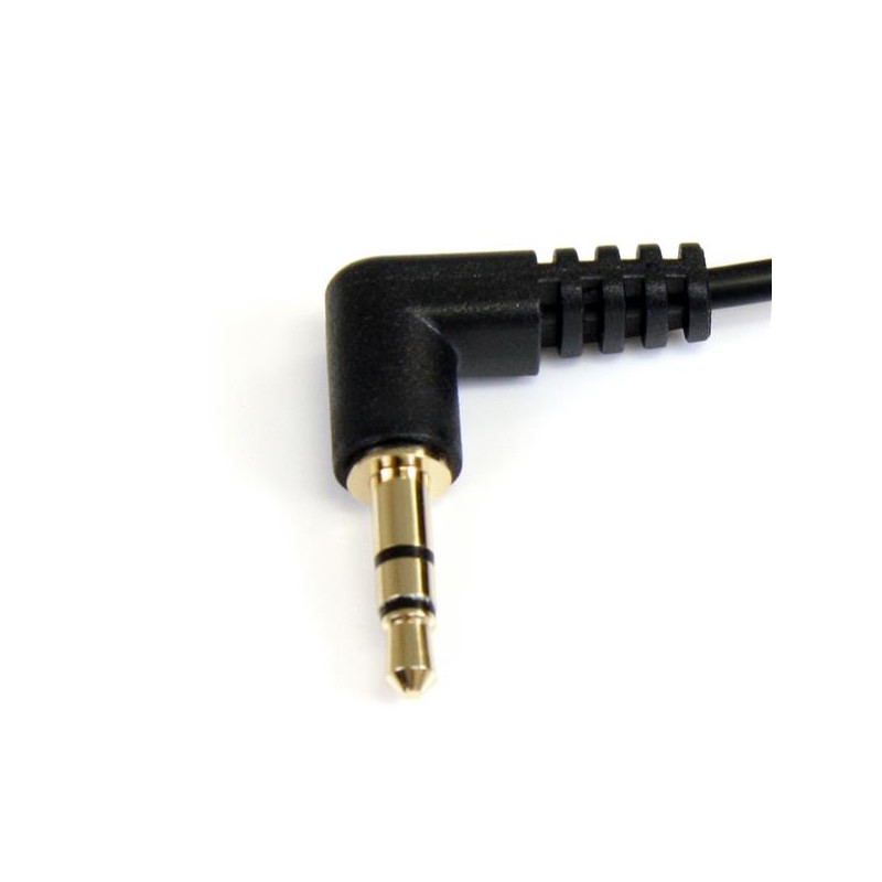 Image secondaire de Startech.com Câble audio stéréo Mini-Jack 3,5mm slim coudé à angle droit de 1,8 m - M/M