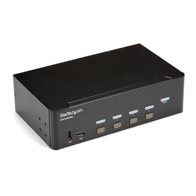 Startech.com Switch KVM double affichage HDMI 4K 30 Hz à 4 ports avec hub USB intégré