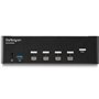StarTech.com Switch KVM double affichage HDMI 4K 30 Hz à 4 ports avec hub USB intégré
