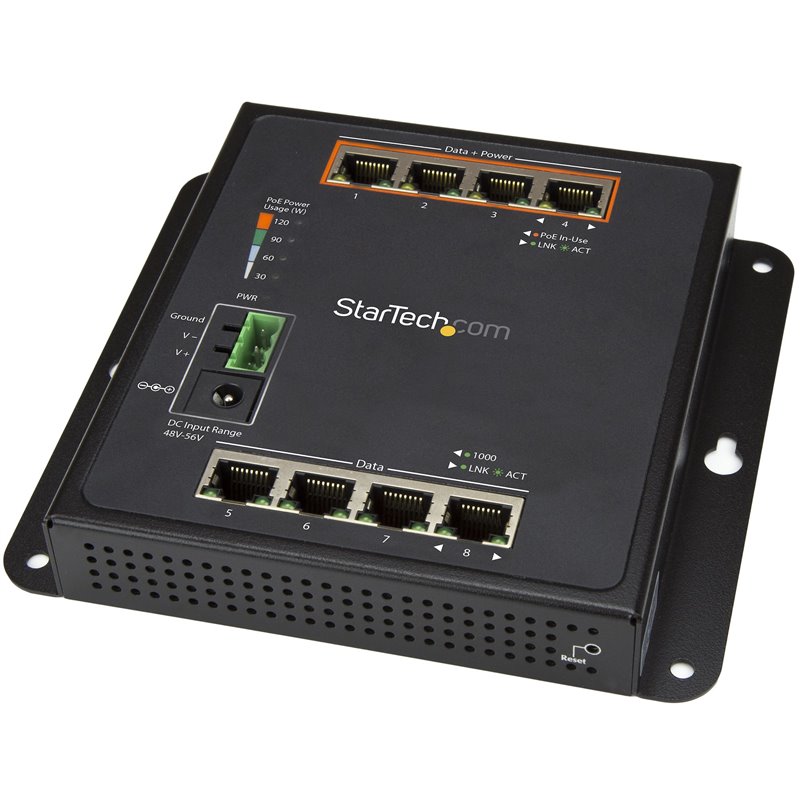 Startech.com Switch Gigabit Ethernet géré à 8 ports (4 PoE+) - Fixation murale et accès en façade