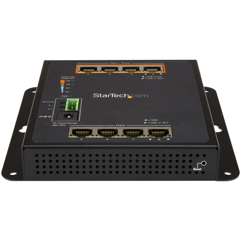 Image secondaire de Startech.com Switch Gigabit Ethernet géré à 8 ports (4 PoE+) - Fixation murale et accès en façade