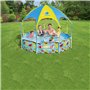 Bestway Steel Pro 2.44m x 51cm Splash-in-shade Play Pool, Orange/Jaune