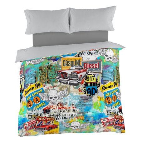 Housse de Couette Alexandra House Living Rebel Multicouleur 200 x 200 cm