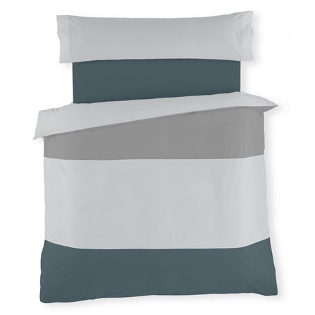 Parure de couette Alexandra House Living Blanc Gris Lit 1 persone 2 Pièces