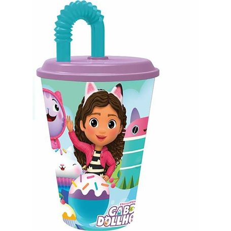 Verre avec Paille Gabby's Dollhouse 430 ml