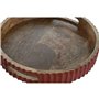 Plateau Home ESPRIT Jaune Vert Corail Bois de manguier 30 x 30 x 5 cm (3 Unités)