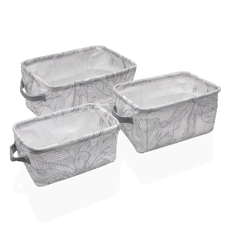 Set de basket Versa Palmiers Textile 18 x 14 x 28 cm 28 x 18 x 14 cm
