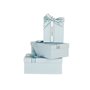 Set de boîtes décoratives Bleu Carton Lien 3 Pièces