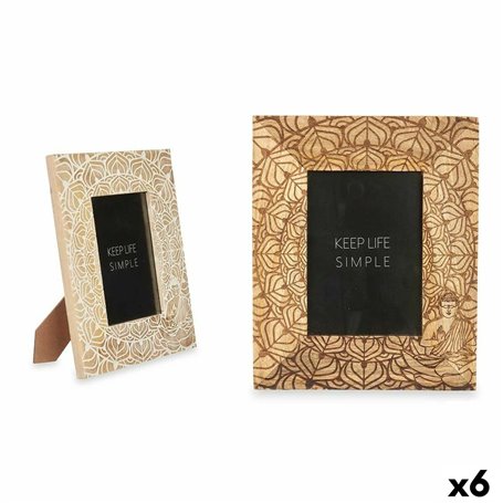 Cadre photo Blanc Marron Bois de manguier Buda 22