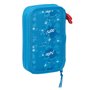 Plumier double Los Pitufos Bleu Bleu ciel 12.5 x 19.5 x 4 cm (28 Pièces)