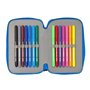 Pochette à crayons triple Super Mario Play Bleu Rouge 12.5 x 19.5 x 5.5 cm (36 Pièces)