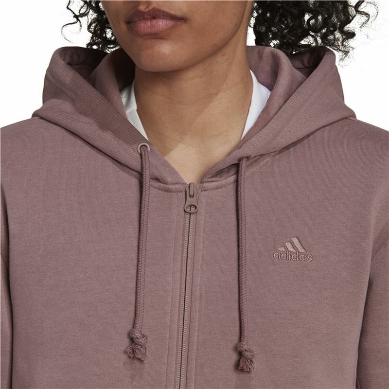 Image secondaire de Sweat à capuche et fermeture éclair femme Adidas ALL SZN Fleece Café