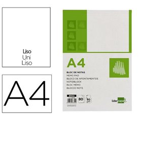 Bloc de Notes Liderpapel BN02 Blanc A4 80 Volets