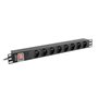Rallonge 19'' 8 Tomas Schuko avec Interrupteur On/Off Lanberg PDU-08E-0200-BK (2 m)