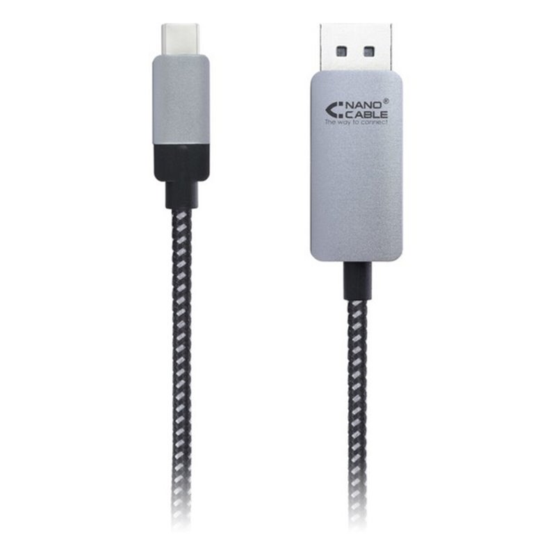 Image secondaire de NanoCâble 10.15.5002 câble vidéo et adaptateur 1,8 m USB Type-C DisplayPort Aluminium, Noir