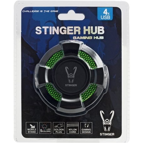 Hub USB Woxter GM26-035 Vert Noir/Vert