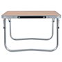 vidaXL Table pliable de camping Marron Aluminium 60x40 cm
