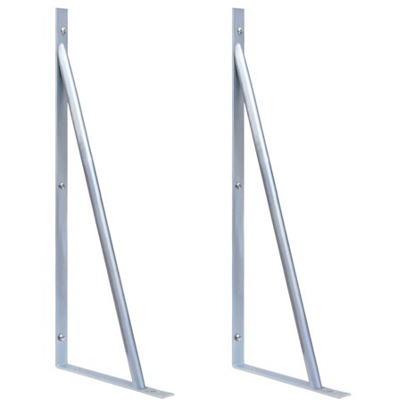 vidaXL Supports pour poteau de clôture 2 pcs Acier galvanisé
