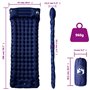 vidaXL Matelas de camping autogonflant oreiller 1 personne bleu marine