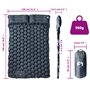 vidaXL Matelas de camping autogonflant avec oreillers 2 personnes gris