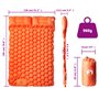 vidaXL Matelas de camping autogonflant et oreillers 2 personnes orange