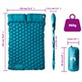vidaXL Matelas de camping autogonflant avec oreillers 2 personnes bleu
