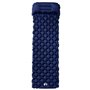 vidaXL Matelas de camping gonflable et oreiller 1 personne bleu marine