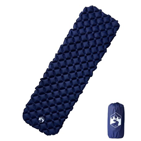 vidaXL Matelas de camping gonflable 1 personne bleu marine 190x58x6 cm