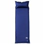 vidaXL Matelas de camping autogonflant oreiller 1 personne bleu marine