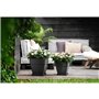 Elho Vibia Campana Bac a fleurs Carré 37 - Noir - Ø 36 x H 36 cm - extérieur - 100% recyclé