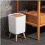 Poubelle sur pied de salle de bain push - MALMO SQUARE - KITCHEN MOVE - 10L - Bois design