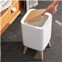 Poubelle sur pied de salle de bain push - MALMO SQUARE - KITCHEN MOVE - 10L - Bois design